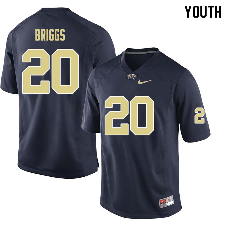 Youth #20 Dennis Briggs Pittsburgh Panthers College Football Jerseys Sale-Navy